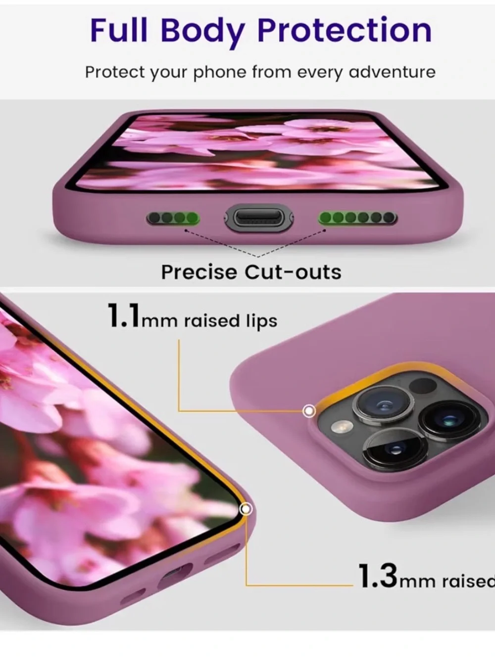 OTOFLY iPhone 15 Pro Case Silicone Shockproof Slim Thin Phone Case